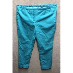 Worthington Woman Crop Pants Size 18W Teal Chino Vacation Summer Holiday